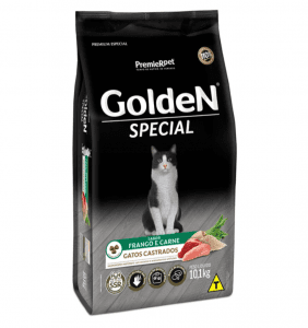 Ração Golden Special para Gatos Adultos Castrados Sabor Frango e Carne 10,1 kg