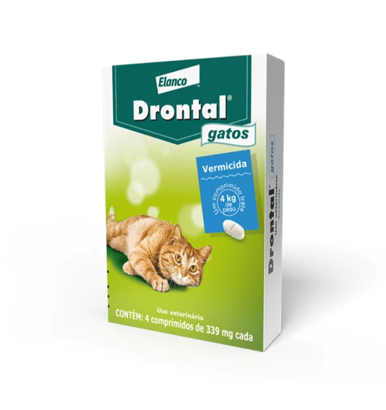 Vermífugo Drontal para Gatos com 4 Comprimidos