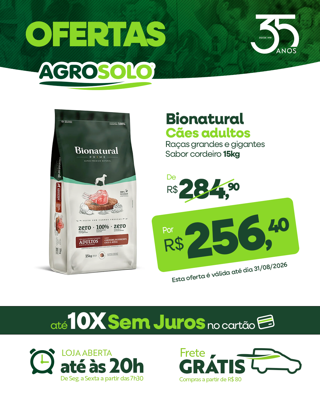 BIONATURAL CÃES GRANDES CORDEIRO