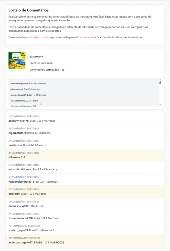 Ganhadores todos